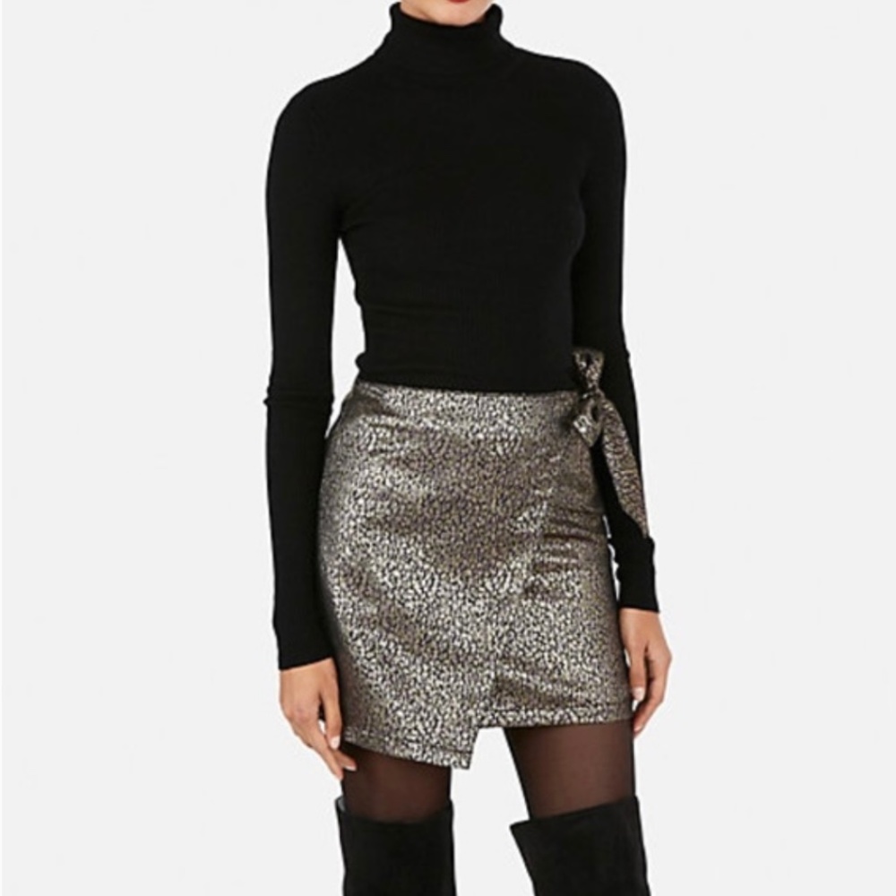 Metallic print skirt